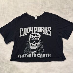 Crop top graphic band tee